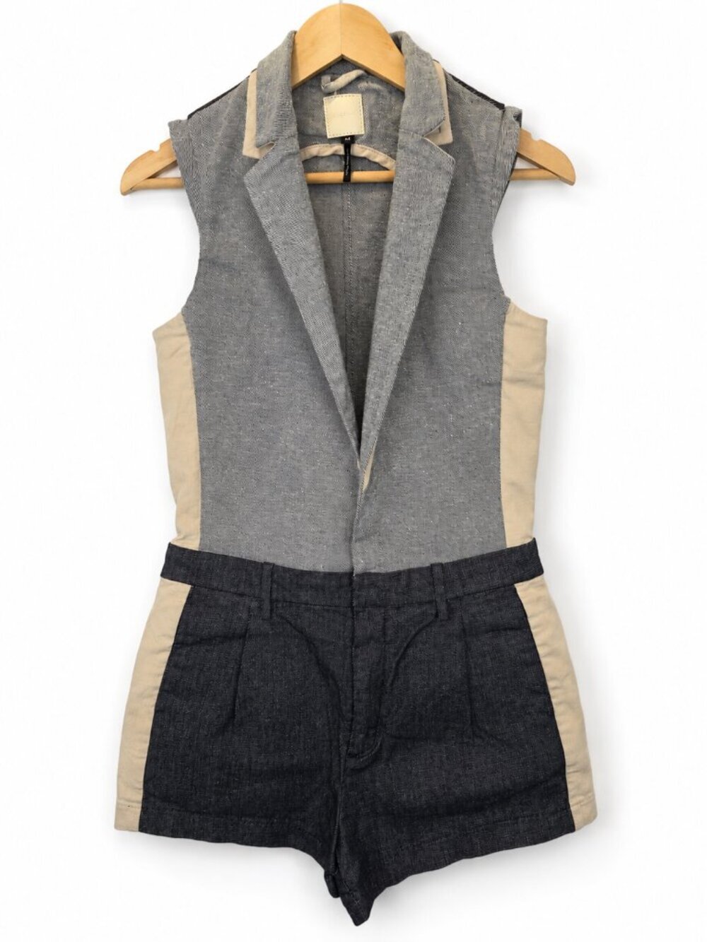 Joe's Jeans Juxtapose Short Jumper Denim Romper Two-Tone Size Medium